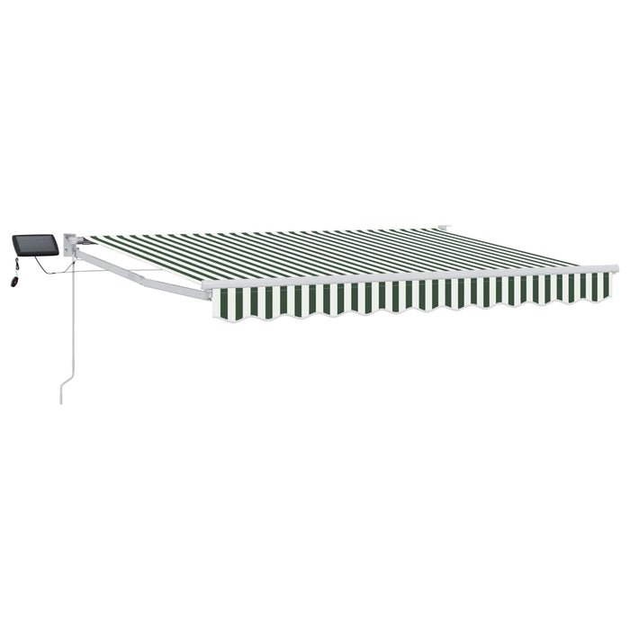 Marchiză retractabilă manuală cu led-uri Verde și alb 3 x 2,5 m - WALTI WALTI