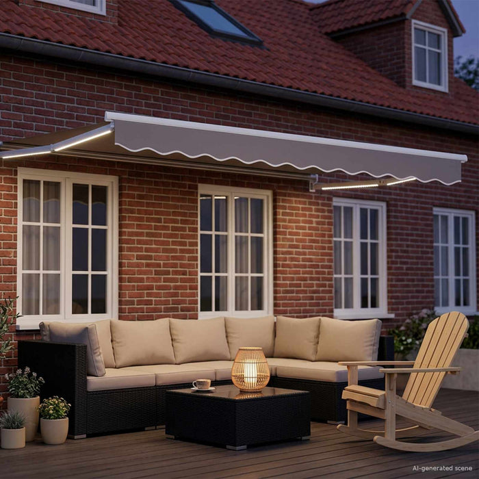 Marchiză retractabilă manuală cu led-uri 3,5 x 2,5 m WALTI