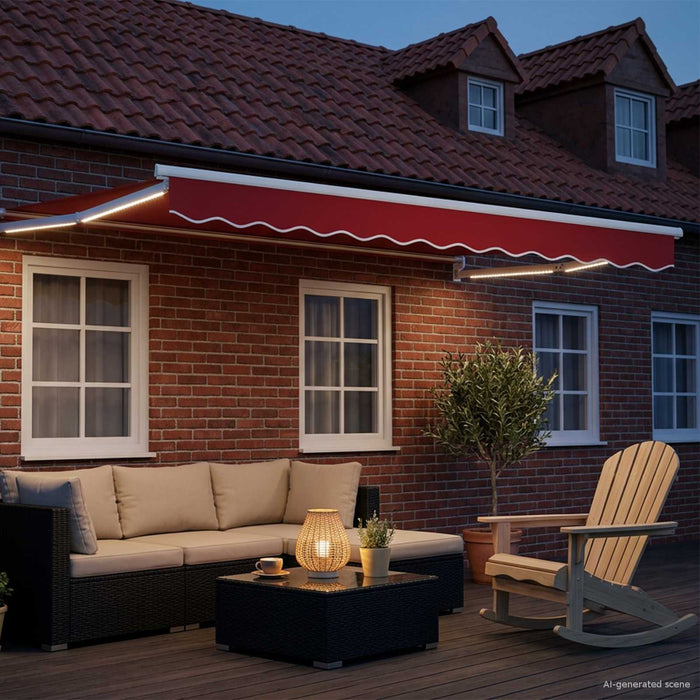 Marchiză retractabilă manuală cu led-uri 3,5 x 2,5 m WALTI