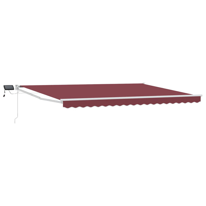 Marchiză retractabilă manuală cu led-uri Bordo și Alb 4 × 3 m - WALTI WALTI