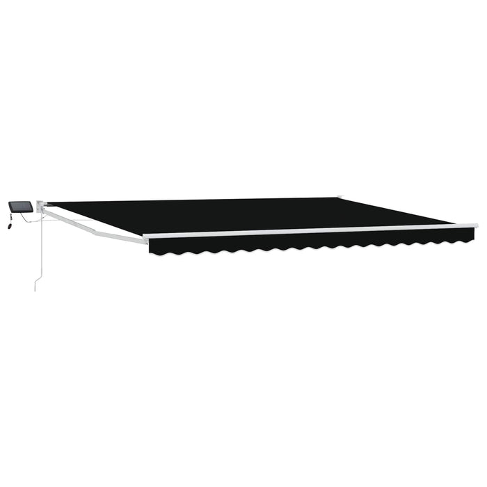Marchiză retractabilă manuală cu led-uri Negru și Alb 4 × 3 m - WALTI WALTI