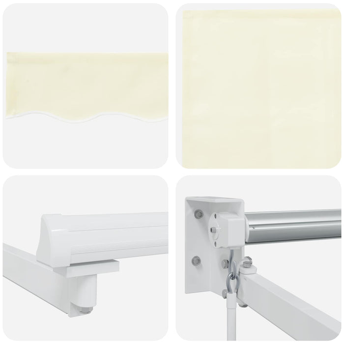 Marchiză retractabilă manuală cu led-uri Crema și Alb 4,5 × 3 m - WALTI WALTI