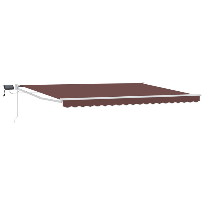 Marchiză retractabilă manuală cu led-uri Maro și alb 4,5 × 3 m - WALTI WALTI