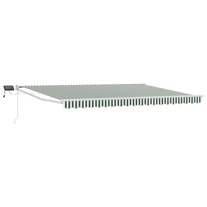 Marchiză retractabilă manuală cu led-uri Verde și alb 4,5 × 3 m - WALTI WALTI