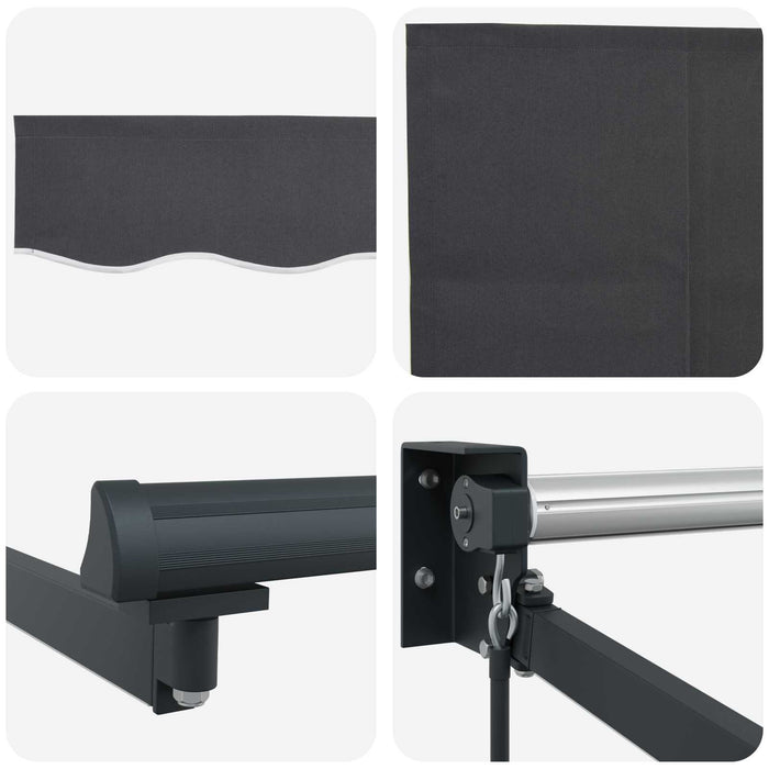 Marchiză retractabilă manuală cu led-uri Antracit 2,5 x 2 m - WALTI WALTI