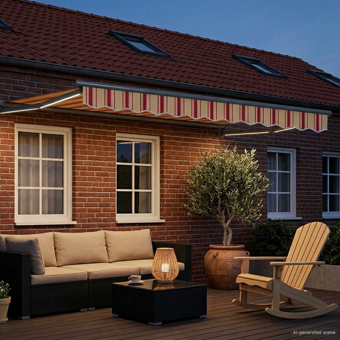 Marchiză retractabilă manuală cu led-uri Multicolour 2,5 x 2 m WALTI