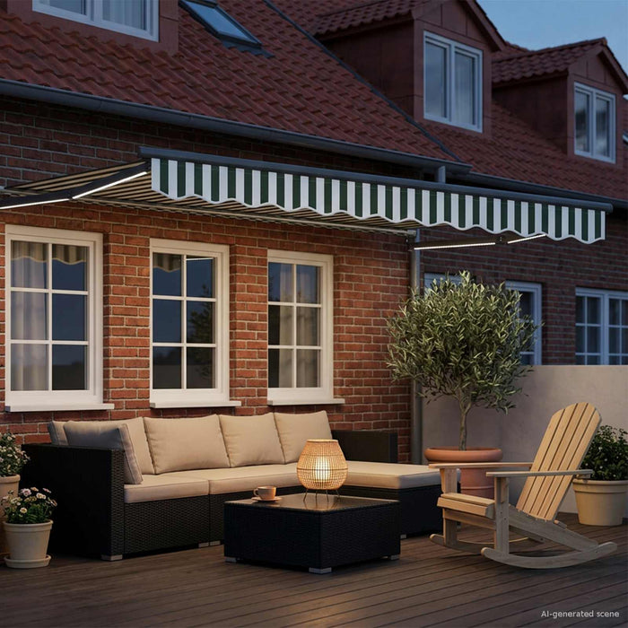 Marchiză retractabilă manuală cu led-uri 2,5 x 2 m WALTI