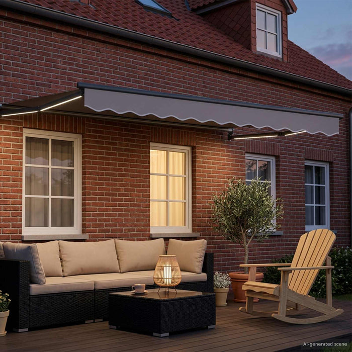 Marchiză retractabilă manuală cu led-uri 3,5 x 2,5 m WALTI