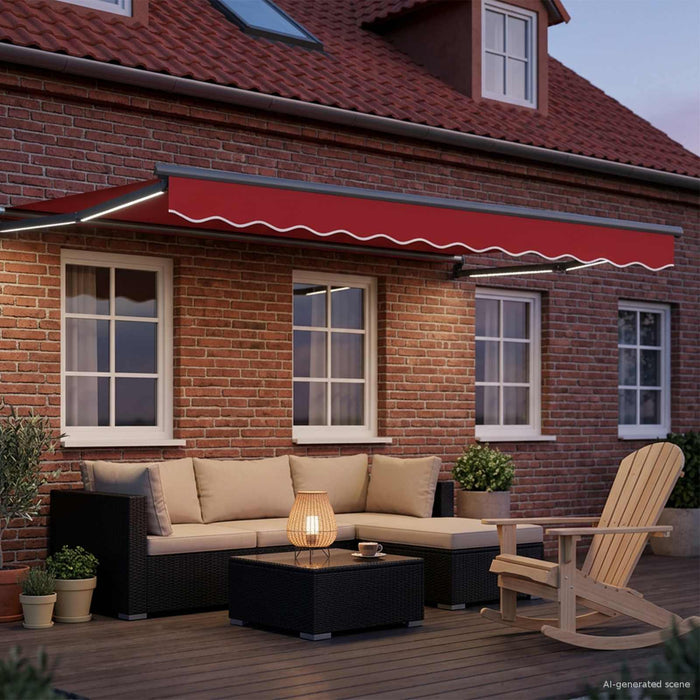 Marchiză retractabilă manuală cu led-uri 3,5 x 2,5 m WALTI