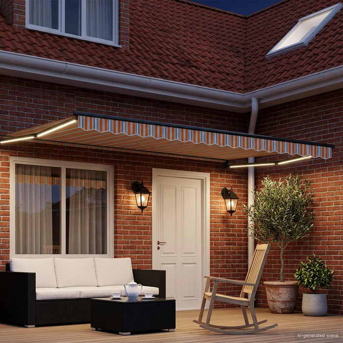 Marchiză retractabilă manuală cu led-uri 5 x 3 m WALTI