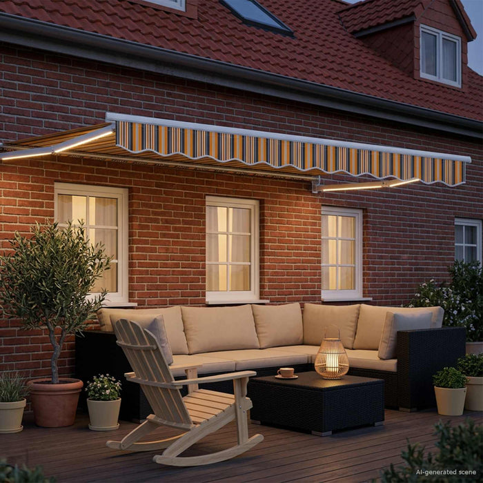 Cort electric retractabil Galben și gri 2,5 x 2 m WALTI
