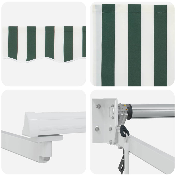 Cort electric retractabil Verde și alb 2,5 x 2 m WALTI