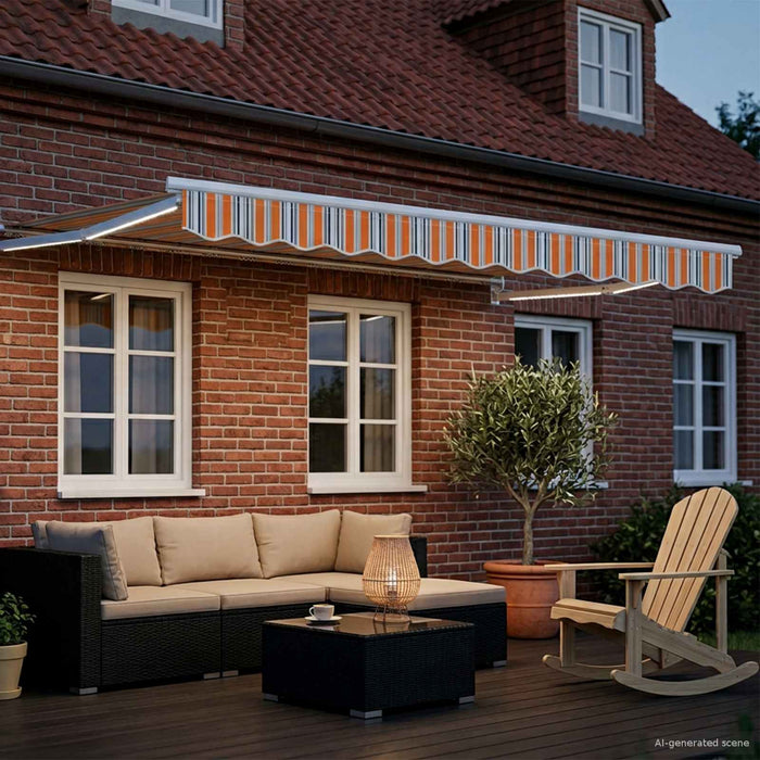 Cort electric retractabil Albastru și portocaliu 3,5 x 2 m WALTI