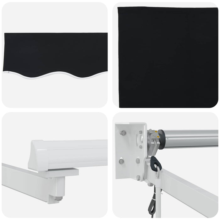 Cort electric retractabil Negru 4 × 3 m - WALTI WALTI