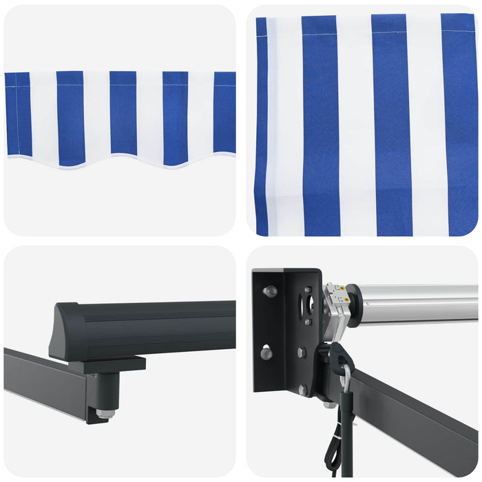 Cort electric retractabil Albastru și Alb 2,5 x 2 m - WALTI WALTI