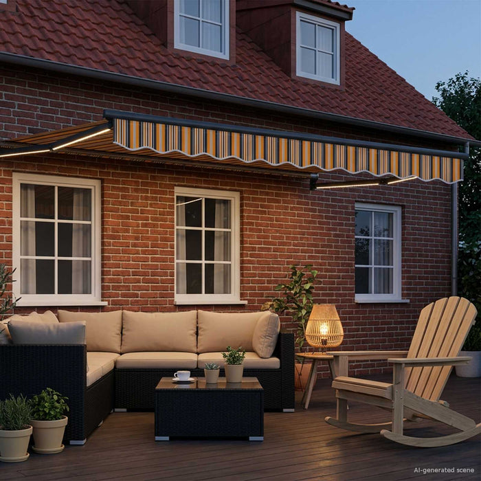 Cort electric retractabil Galben și gri 2,5 x 2 m WALTI