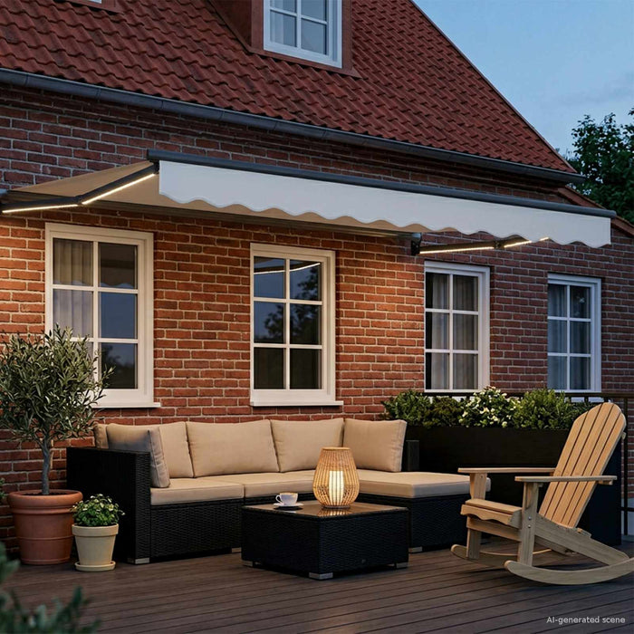 Cort electric retractabil Alb 2,5 x 2 m WALTI