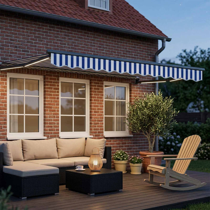 Cort electric retractabil Albastru și Alb 3,5 x 2 m - WALTI WALTI
