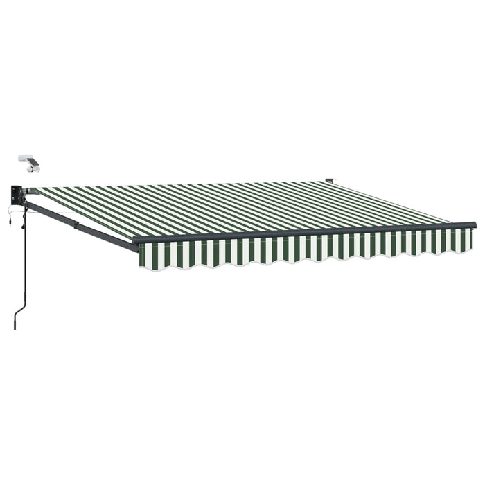 Cort electric retractabil Verde și alb 3,5 x 2 m WALTI