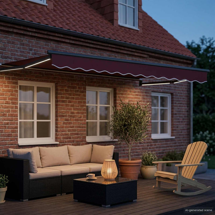 Cort electric retractabil Roșu Burgund 3 x 2,5 m - WALTI WALTI