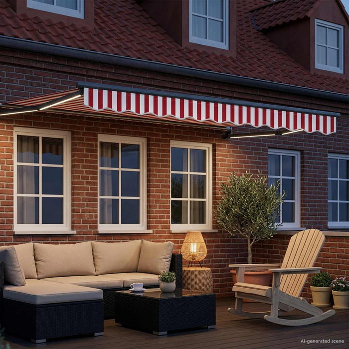 Cort electric retractabil Roșu și alb 3 x 2,5 m WALTI