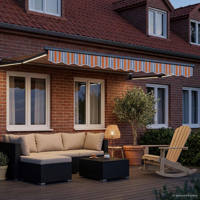 Cort electric retractabil Albastru și portocaliu 3 x 2,5 m - WALTI WALTI