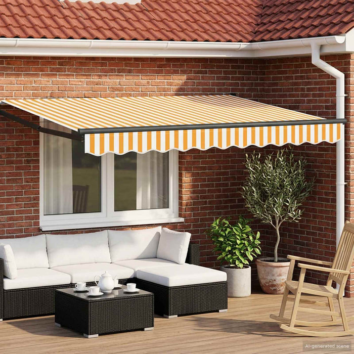 Cort electric retractabil Portocalie și albă 3,5 x 2,5 m - WALTI WALTI
