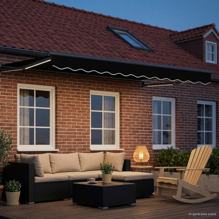 Cort electric retractabil Negru 3,5 x 2,5 m - WALTI WALTI