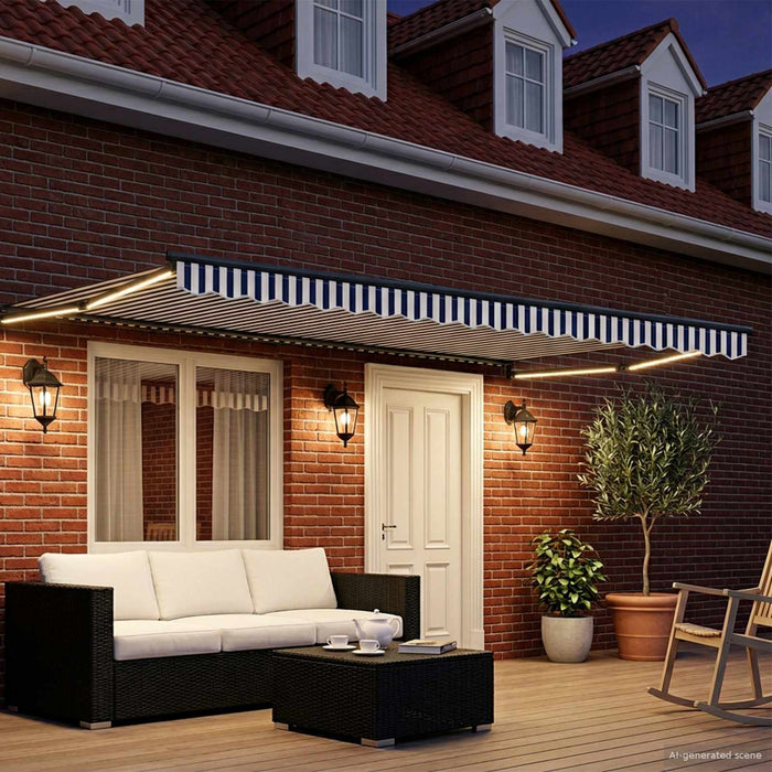 Cort electric retractabil Albastru și Alb 4 × 3 m - WALTI WALTI