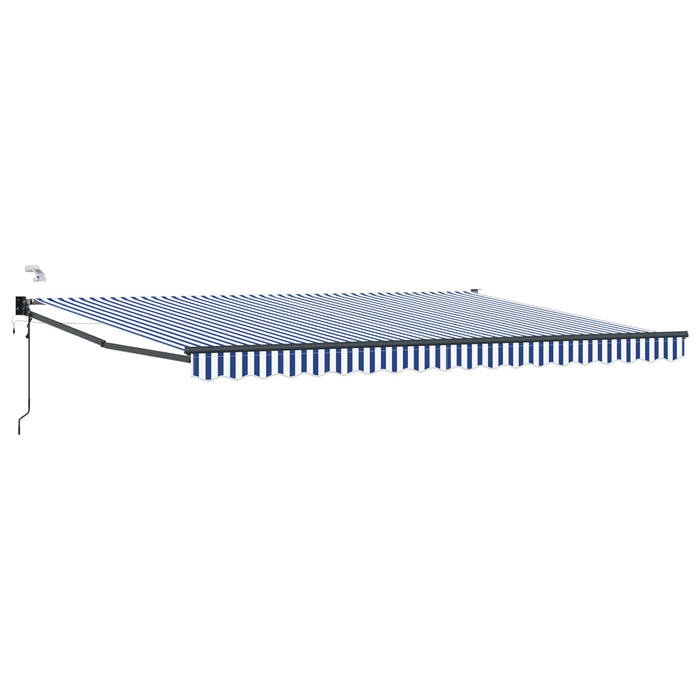 Cort electric retractabil Albastru și Alb 4,5 × 3 m - WALTI WALTI