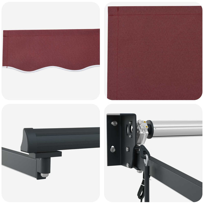 Cort electric retractabil Roșu Burgund 4,5 × 3 m - WALTI WALTI