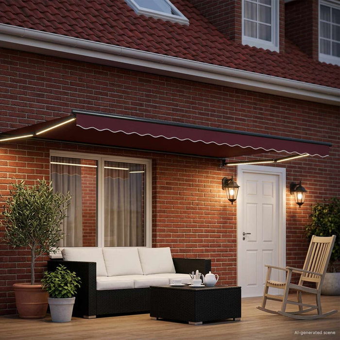 Cort electric retractabil Roșu Burgund 4,5 × 3 m - WALTI WALTI