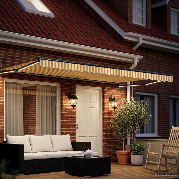 Cort electric retractabil Portocalie și albă 5 x 3 m - WALTI WALTI