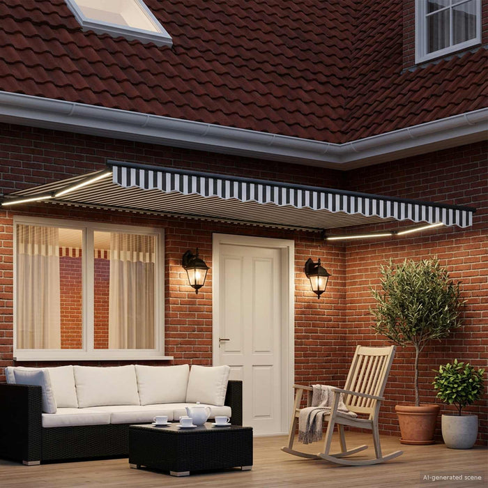 Cort electric retractabil Antracit și Alb 5 x 3 m - WALTI WALTI