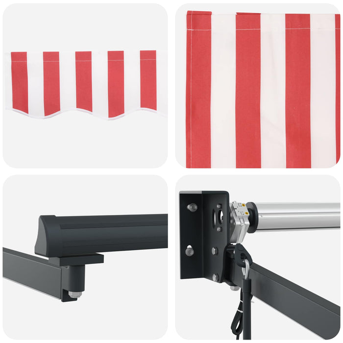 Cort electric retractabil Roșu și Alb 5 x 3 m - WALTI WALTI