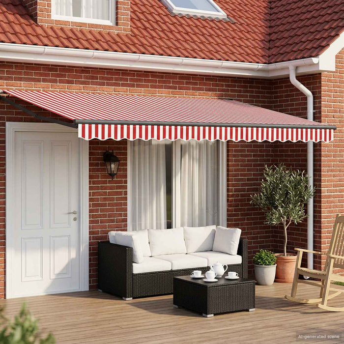 Cort electric retractabil Roșu și Alb 5 x 3 m - WALTI WALTI
