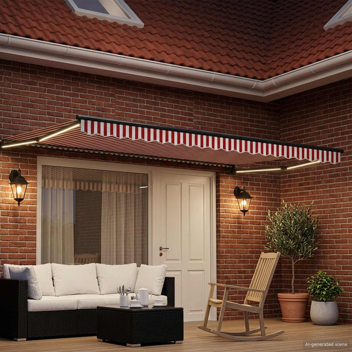 Cort electric retractabil Roșu și Alb 5 x 3 m - WALTI WALTI