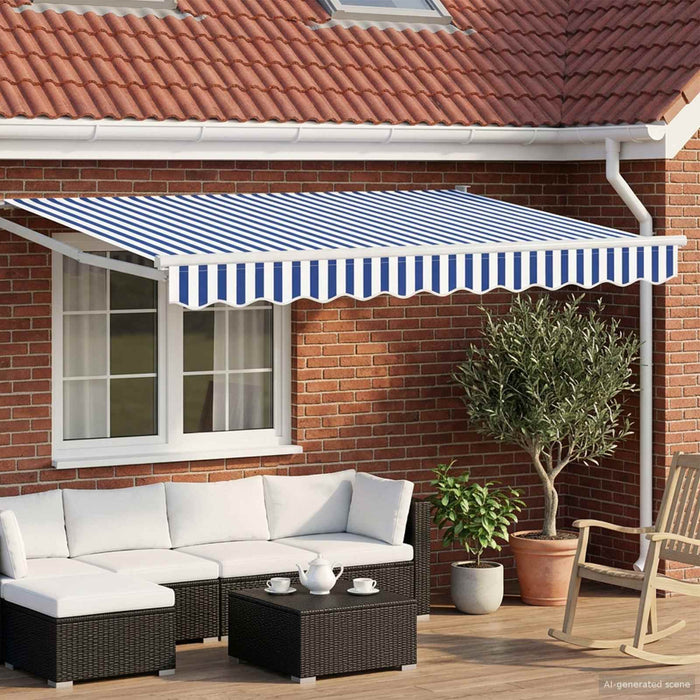Cort electric retractabil Albastru și Alb 2,5 x 2 m - WALTI WALTI