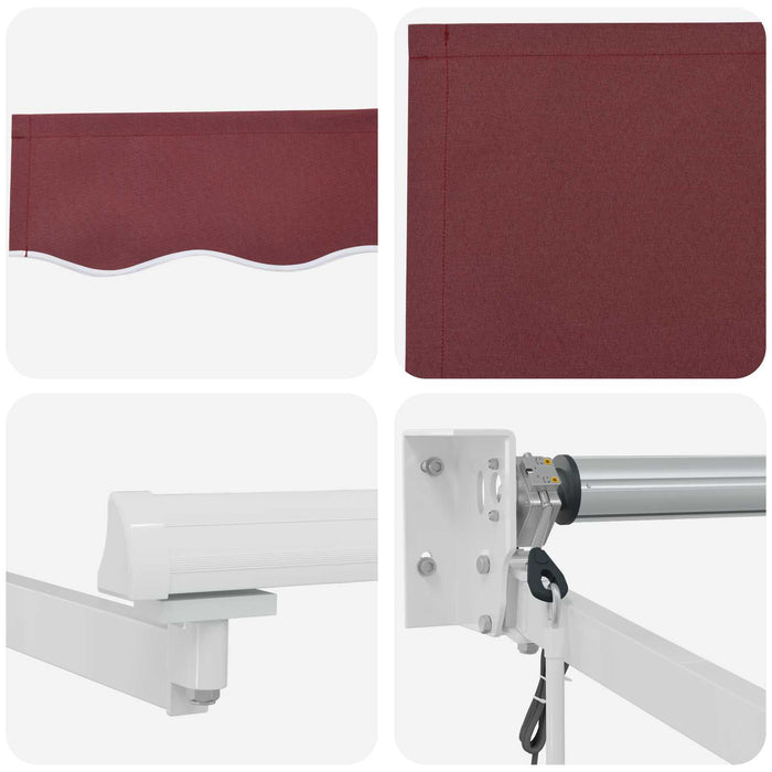 Cort electric retractabil Bordo și Alb 2,5 x 2 m WALTI
