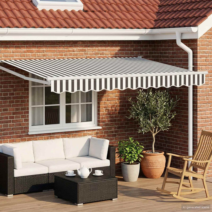 Cort electric retractabil Antracit și Alb 2,5 x 2 m - WALTI WALTI
