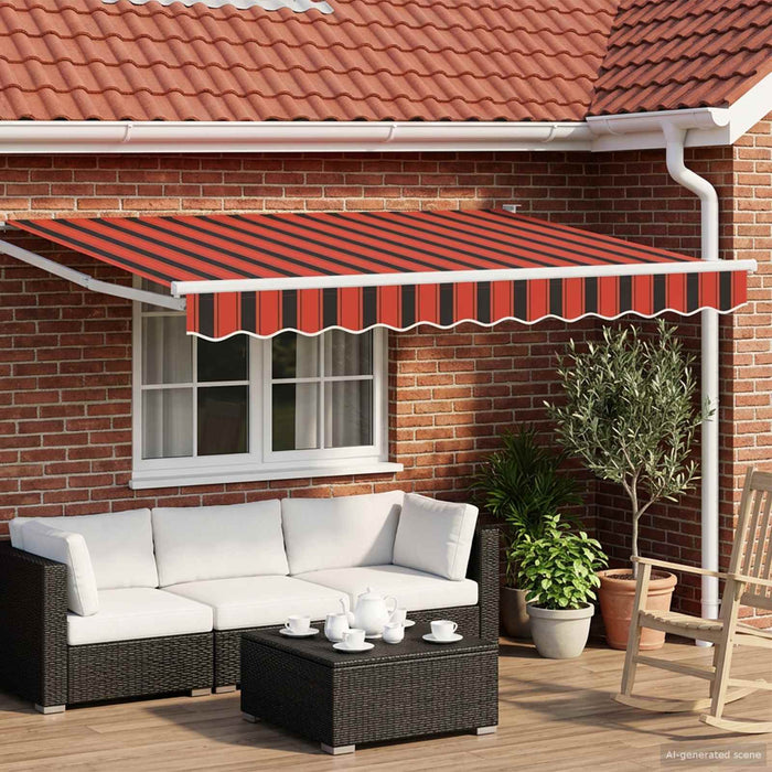 Cort electric retractabil Portocaliu, Alb și Negru 3,5 x 2 m WALTI