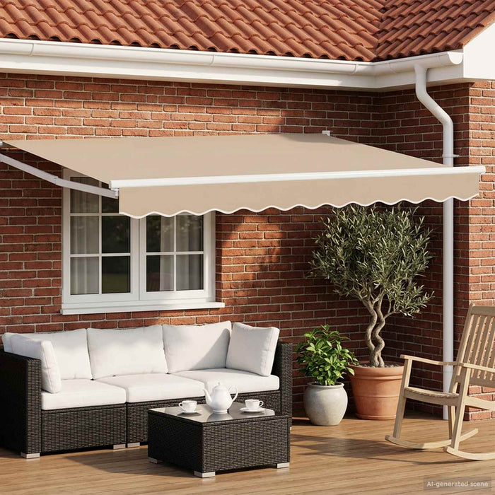 Cort electric retractabil Bej și Alb 3,5 x 2 m - WALTI WALTI