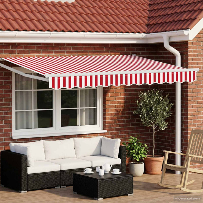Cort electric retractabil Roșu și alb 3 x 2,5 m WALTI