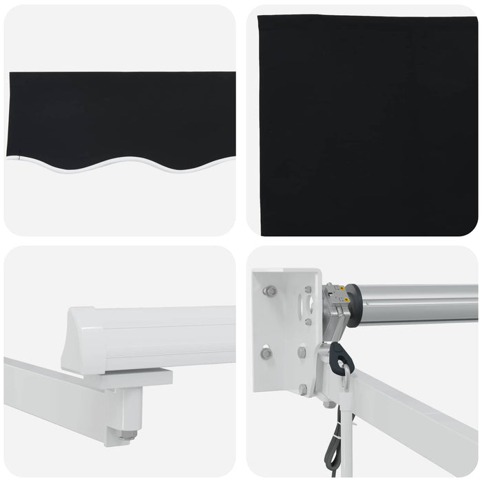 Cort electric retractabil Negru și Alb 3 x 2,5 m - WALTI WALTI