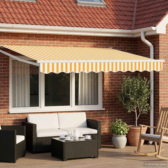 Cort electric retractabil Galben și alb 3,5 x 2,5 m - WALTI WALTI