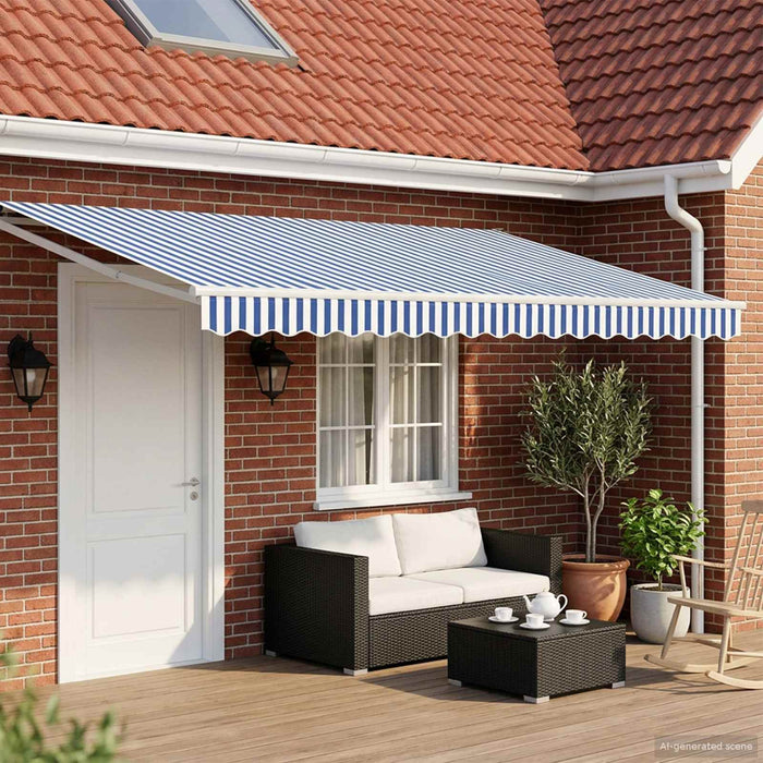 Cort electric retractabil Albastru și Alb 4 × 3 m - WALTI WALTI