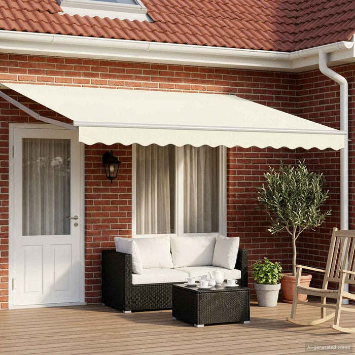 Cort electric retractabil Crema și Alb 4 × 3 m - WALTI WALTI