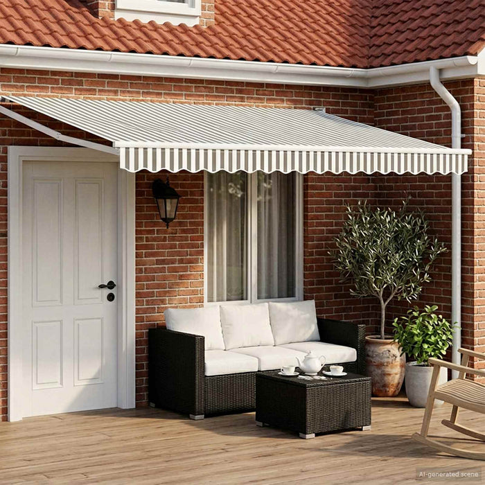 Cort electric retractabil Antracit și Alb 4 × 3 m - WALTI WALTI