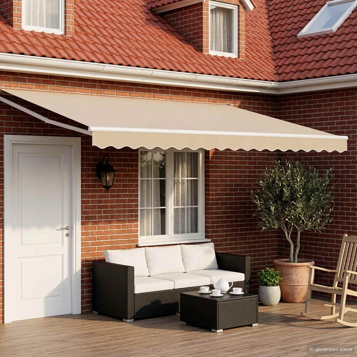 Cort electric retractabil Bej și Alb 4 × 3 m - WALTI WALTI