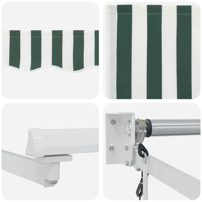 Cort electric retractabil Verde și alb 4,5 × 3 m - WALTI WALTI